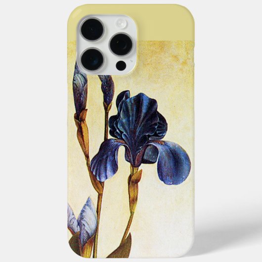 Coques Case-Mate iPhone FLEURS D'IRIS BLEUES ÉLÉGANTES Florales D'Ivoire (Verso)
