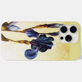 Coques Case-Mate iPhone FLEURS D'IRIS BLEUES ÉLÉGANTES Florales D'Ivoire (Verso (horizontal))