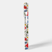 Coques Case-Mate iPhone Fleurs Ditsy Bleu Rouge et Jaune Monogrammées (Verso / Gauche)