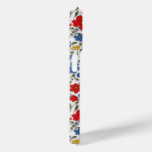 Coques Case-Mate iPhone Fleurs Ditsy Bleu Rouge et Jaune Monogrammées (Verso / Droite)