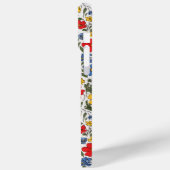 Coques Case-Mate iPhone Fleurs Ditsy Bleu Rouge et Jaune Monogrammées (Verso / Gauche)