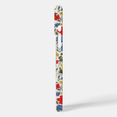 Coques Case-Mate iPhone Fleurs Ditsy Bleu Rouge et Jaune Monogrammées (Verso / Gauche)