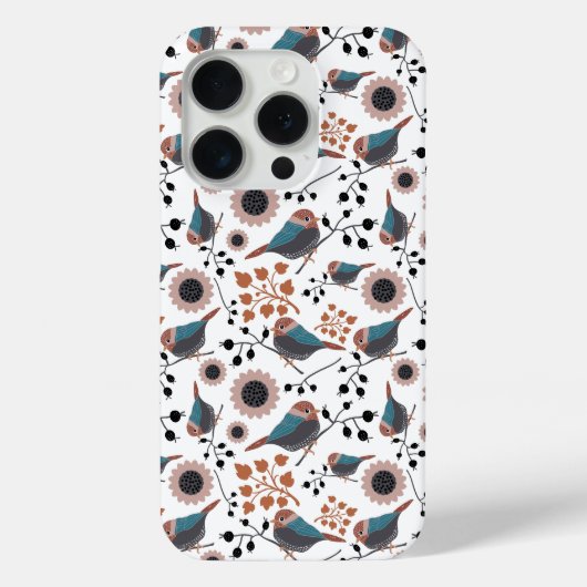 Coques Case-Mate iPhone Fleurs d'oiseaux de poulet mignonnes (Verso)