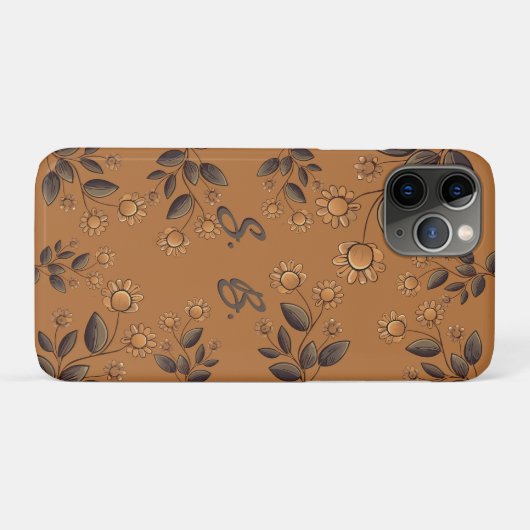 Coques Case-Mate iPhone Fleurs d'or (Dos (Horizontal))