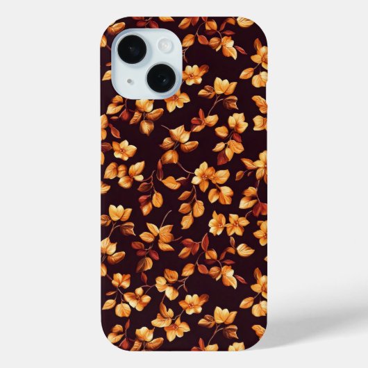 Coques Case-Mate iPhone Fleurs d'or Motif d'automne (Verso)