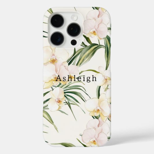 Coques Case-Mate iPhone Fleurs d'orchidées blanches tropicales (Verso)