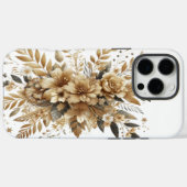 Coques Case-Mate iPhone fleurs dorées (Verso (horizontal))