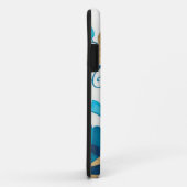 Coques Case-Mate iPhone Fleurs dorées d'indigo avec l'arrière - plan blanc (Dos/Droite)