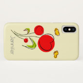 Coques Case-Mate iPhone Fleurs du Coeur Rouge mignonnes et papillons jaune (Dos (Horizontal))