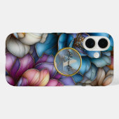 Coques Case-Mate iPhone Fleurs élégantes et opulentes avec cadre en cercle (Verso (horizontal))