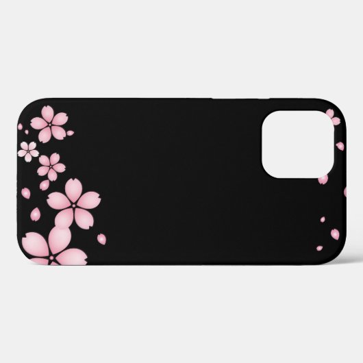 Coques Case-Mate iPhone Fleurs en arrière - plan noir (Verso (horizontal))