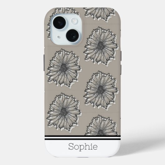 Coques Case-Mate iPhone Fleurs en Beige Custom (Verso)