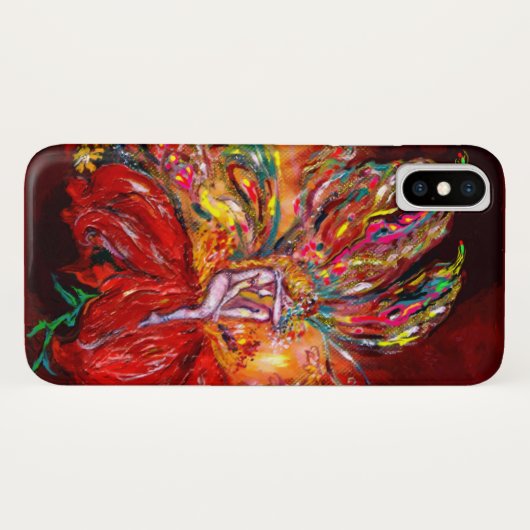 Coques Case-Mate iPhone FLEURS EN Imaginaire ROUGE (Dos (Horizontal))