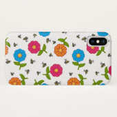 Coques Case-Mate iPhone Fleurs et abeilles souriantes (Dos (Horizontal))
