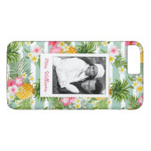 Coques Case-Mate iPhone Fleurs et ananas| Ajouter votre photo et votre nom (Dos (Horizontal))