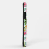 Coques Case-Mate iPhone Fleurs et ananas tropicaux sur les rayures (Dos/Droite)