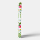 Coques Case-Mate iPhone Fleurs et ananas Turquoises rayures | Ajouter Votr (Verso / Droite)