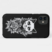 Coques Case-Mate iPhone Fleurs Et Chat Gothique (Dos (Horizontal))