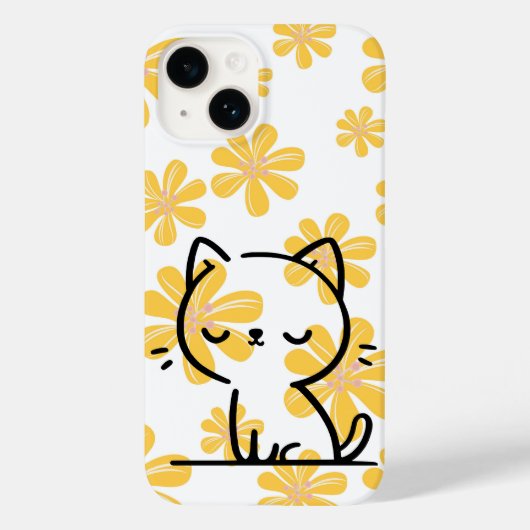 Coques Case-Mate iPhone Fleurs et chats (Verso)