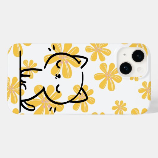 Coques Case-Mate iPhone Fleurs et chats (Verso (horizontal))