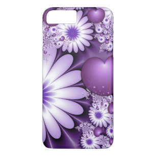 Coques Pour iPhone Fleurs et cœurs abstraits de l'amour fractal