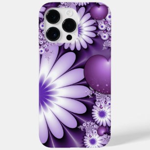Coque Pour Pour iPhone 14 Pro Max Fleurs et cœurs abstraits de l'amour fractal