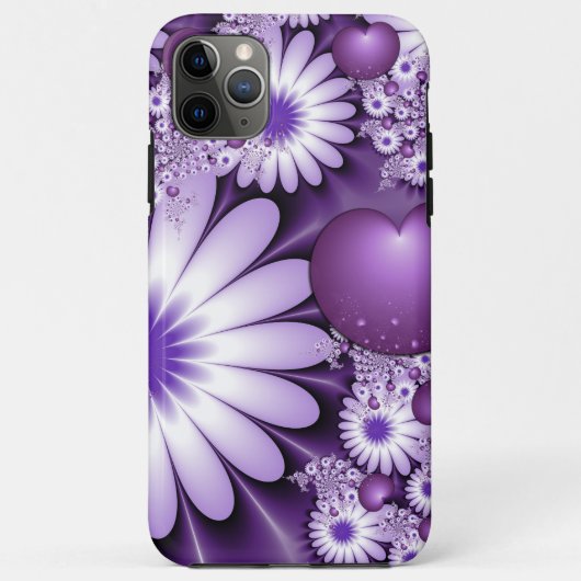 Coques Case-Mate iPhone Fleurs et cœurs abstraits fractals de l'amour (Dos)