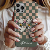 Coques Case-Mate iPhone Fleurs et Damier de Fantômes Effrayants