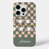 Coques Case-Mate iPhone Fleurs et Damier de Fantômes Effrayants (Verso)