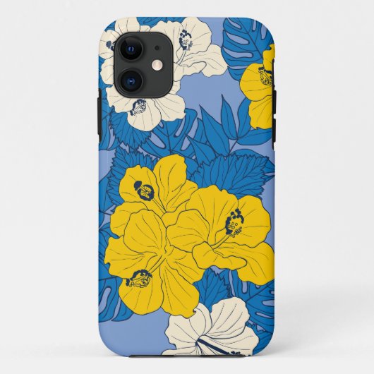Coques Case-Mate iPhone Fleurs et feuilles d'hibiscus (Dos)