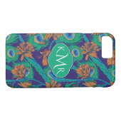 Coques Case-Mate iPhone Fleurs et monogramme des plumes | (Dos (Horizontal))