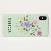 Coques Case-Mate iPhone Fleurs et nom personnalisé Rebecca (Dos (Horizontal))