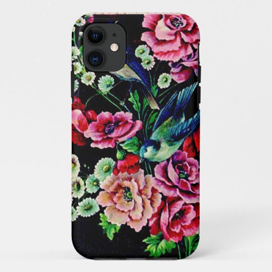 Coques Case-Mate iPhone Fleurs et oiseaux victoriens (Dos)