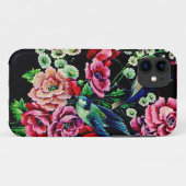 Coques Case-Mate iPhone Fleurs et oiseaux victoriens (Dos (Horizontal))