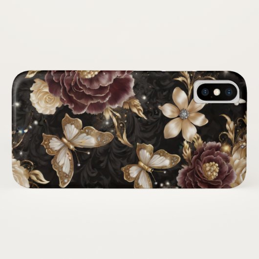 Coques Case-Mate iPhone Fleurs et papillons Belles Gems Dreamscape (Dos (Horizontal))