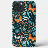 Coques Case-Mate iPhone Fleurs et papillons funky (Verso)