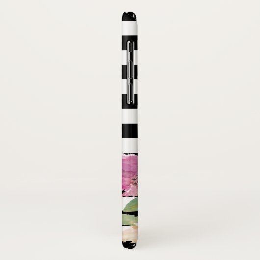 Coques Case-Mate iPhone Fleurs et rayures d'aquarelle (Dos/Gauche)