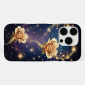 Coques Case-Mate iPhone Fleurs Étincelantes Dorées (Verso (horizontal))