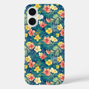 Coques iPhone 16 Fleurs exotiques colorées Motif