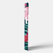 Coques Case-Mate iPhone Fleurs exotiques Monogramme rose (Verso / Droite)