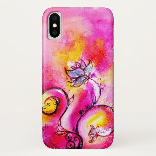 Coques Case-Mate iPhone FLEURS FANTAISISTES rose jaune violet (Dos)