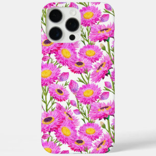 Coques iPhone 16 Pro Max Fleurs florales de marguerites en papier rose