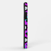 Coques Case-Mate iPhone Fleurs florales en néon Motif violet et turquoise (Dos/Droite)