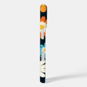 Coques Case-Mate iPhone Fleurs Florales Rétro Bleu Orange Blanc Groovy (Verso / Droite)