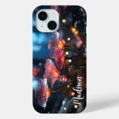 Coques Case-Mate iPhone Fleurs fluorescentes orange translucides - (Verso)
