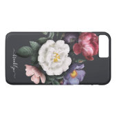 Coques Case-Mate iPhone Fleurs foncées sur fond noir | Signature (Dos (Horizontal))
