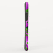 Coques Case-Mate iPhone Fleurs fractales Abstraites de néon rose vert (Dos/Droite)