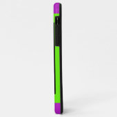 Coques Case-Mate iPhone Fleurs fractales Abstraites de néon rose vert (Dos/Gauche)