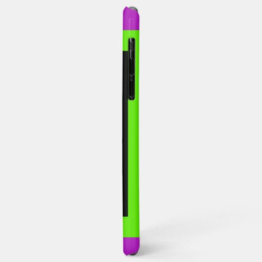 Coques Case-Mate iPhone Fleurs fractales Abstraites de néon rose vert (Dos/Gauche)