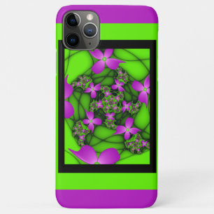 Case-Mate iPhone Case Fleurs fractales Abstraites de néon rose vert